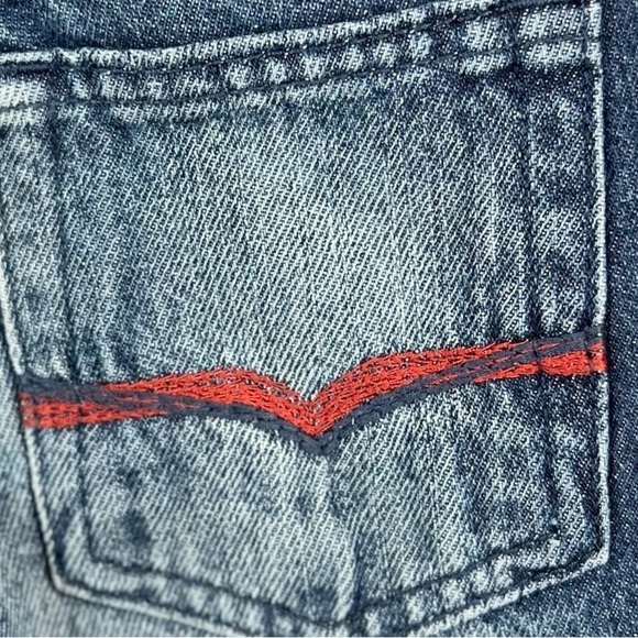 ZARA Boys 100% Cotton Red Thread Embroidered Jeans Dark Wash Casual Size 3-4 - Picture 6 of 10